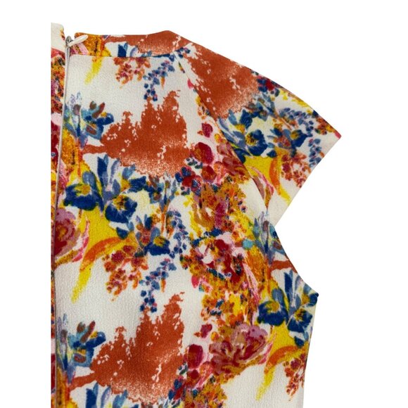 Antonio Melani Floral Print Cap Sleeve Dress With Zipper Accents Size 2 - Picture 13 of 14